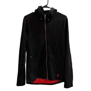 CHROME 100% Merino Wool Full Zip Cycling Hoodie Black Size Medium